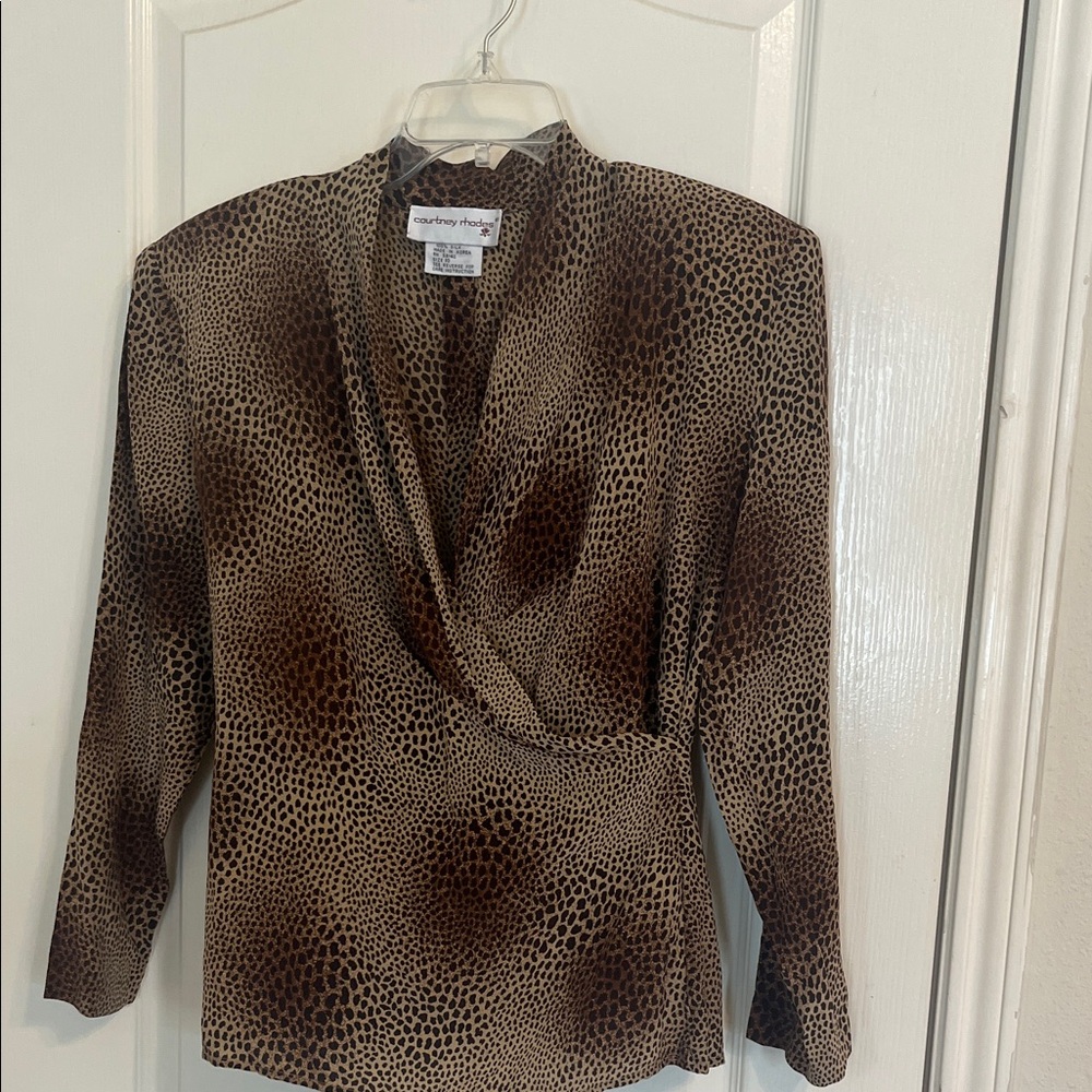 Courtney Rhodes Leopard Print Blouse